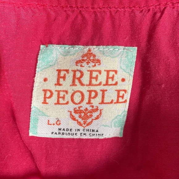 Free People Women’s Pink Ruffle Sleeveless Button Down Shirt Size-large - Picture 2 of 3